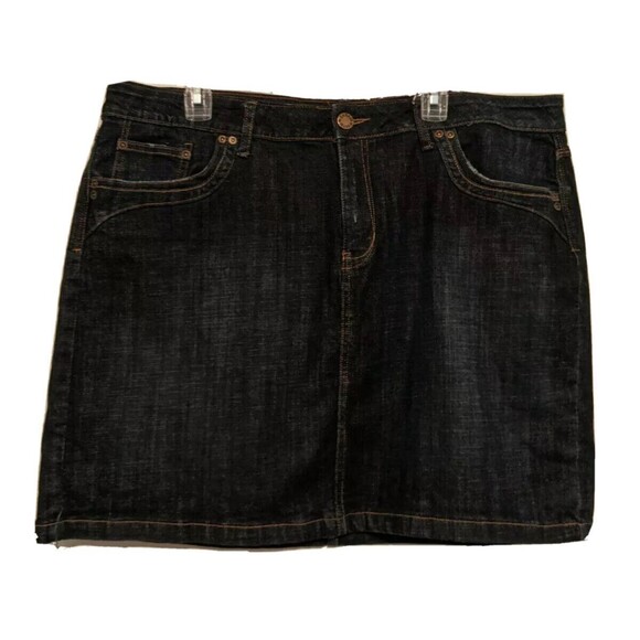 Zana Di Jeans Skirt Womens 22 Blue High Waisted Dark Wash Mid Rise A Line - Picture 1 of 9
